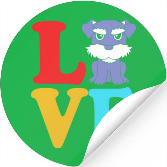 Schnauzer Puppy I love My Miniature Schnauzer Stickers