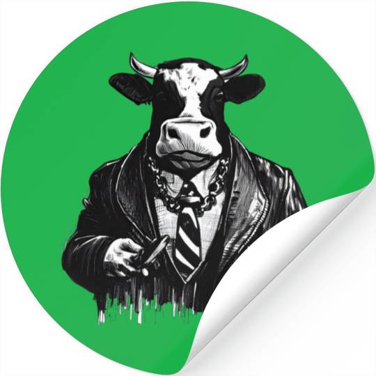 COW MOBSTER COW AS MOB BOSS COW A NOSTRA Stickers