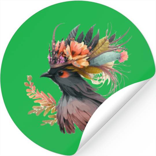 Cute Bird Of Paradise Bird Flower Crown Pet Birds Stickers