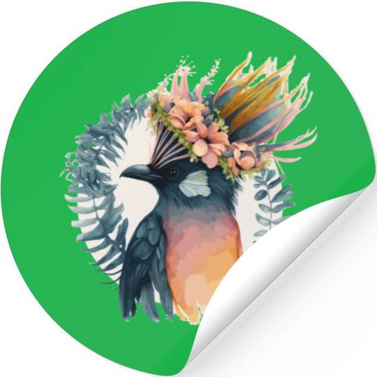 Cute Bird Of Paradise Bird Flower Crown Pet Birds Stickers