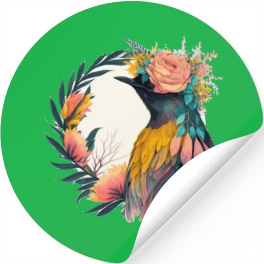 Cute Bird Of Paradise Bird Flower Crown Pet Birds Stickers