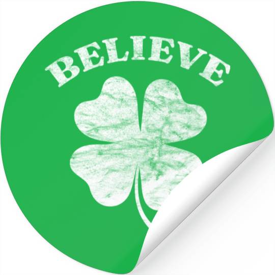 Distressed Shamrock Retro Irish Four Leaf Clove Stickers