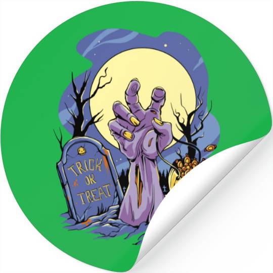 Halloween Zombie Candy Trick Or Treat Stickers