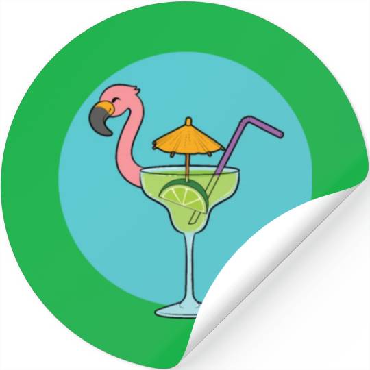 Flamingo Cocktail Stickers