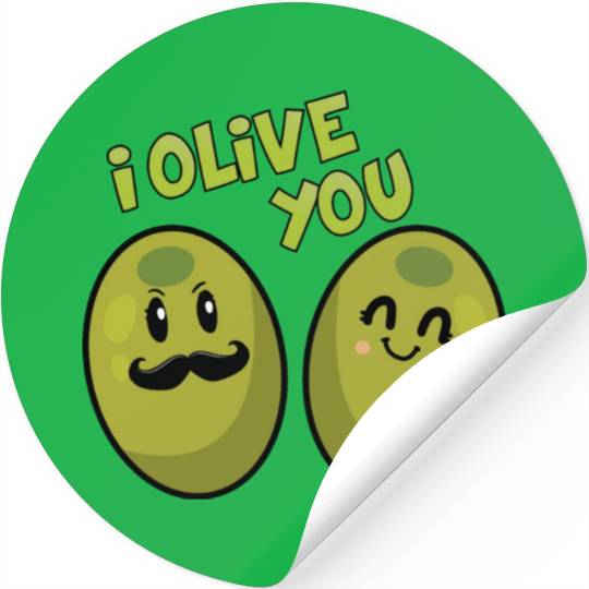 Green olives valentine olive you Stickers