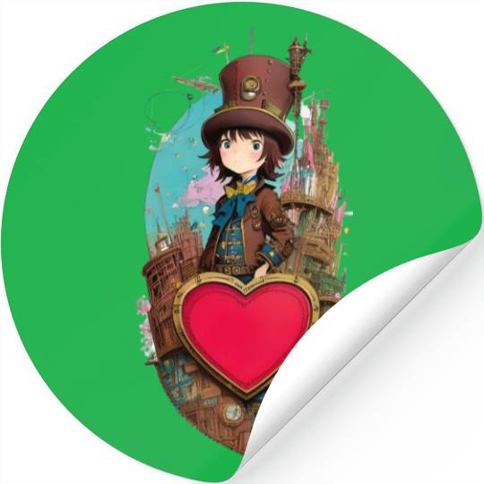 Gears and Lace: A Cute Steampunk Design Stickers