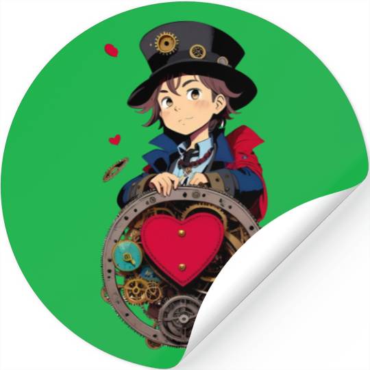 Gears and Lace: A Cute Steampunk Design Stickers
