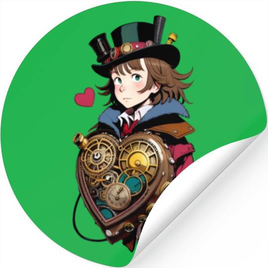 Gears and Lace: A Cute Steampunk Design Stickers