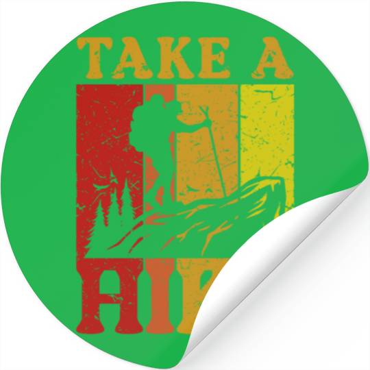 Take a Hike Wanderlust Hiker Hiking Mountains Stickers