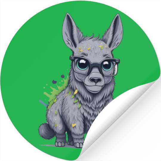 Donkey with Eyeglasses Stickers