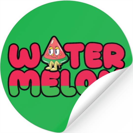 Sweet watermelon typography. Stickers
