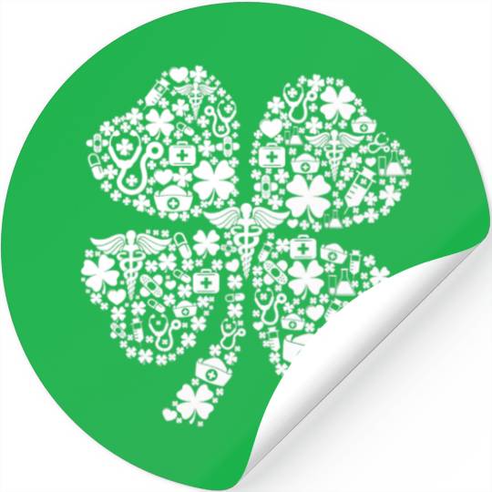 Irish Nurse Shamrock Stethoscope happy St Patricks Stickers