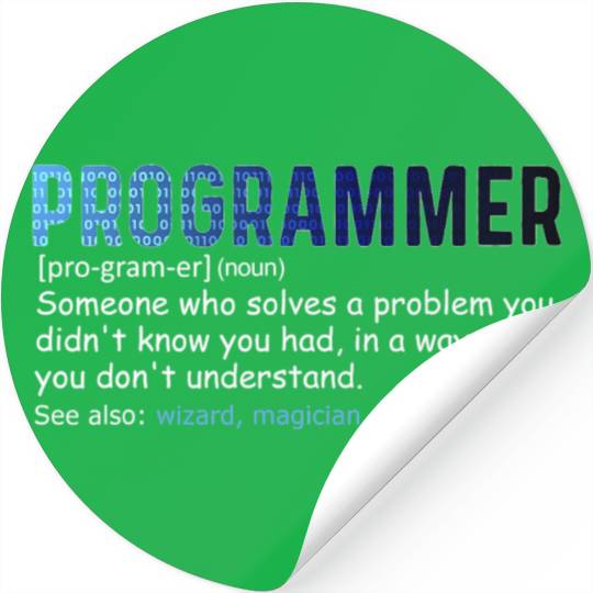 IT Nerd Geek Programmer Definition Computer Stickers