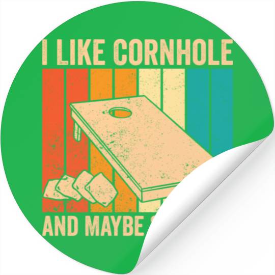 Funny Cornhole Retro Stickers