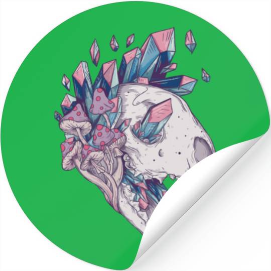 Crystal Cat Skull Stickers