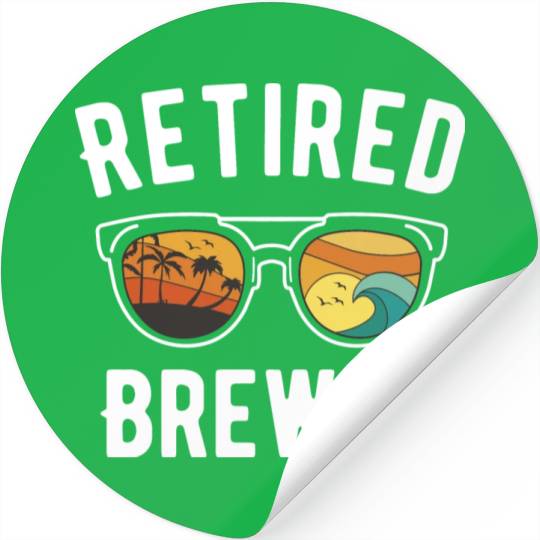 Retiree Brewer's Beach Lifestyle Sunglasses Design Stickers