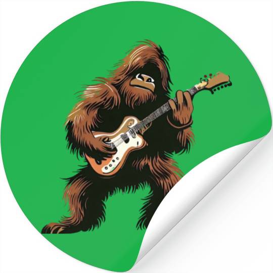 Bigfoot plays guitar Stickers