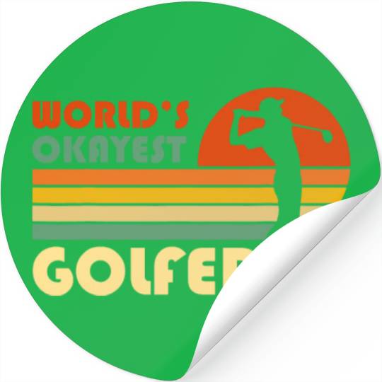 World's Okayest Golfer - Funny Golf Retro Vintage Stickers