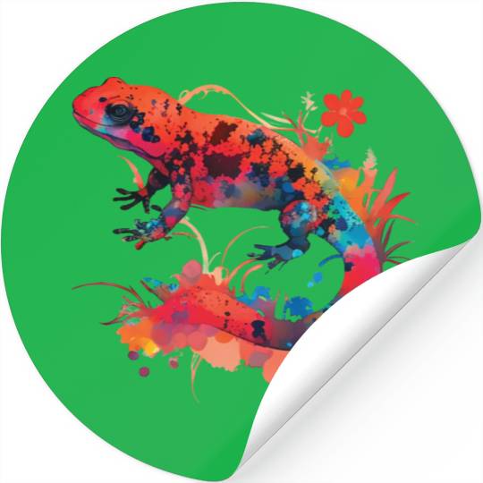 Magical Red Salamander Stickers