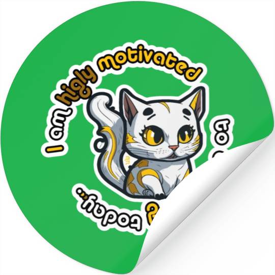 higly motivated golden cat - 5000 - DIGITAL Stickers