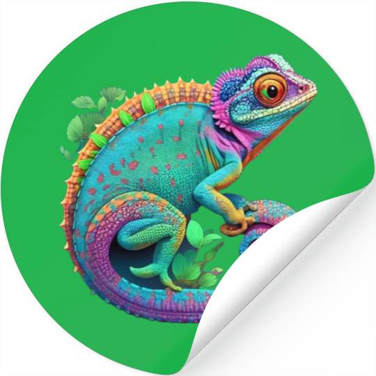 Cute Chameleon is a colorful beautiful Cute animal Stickers