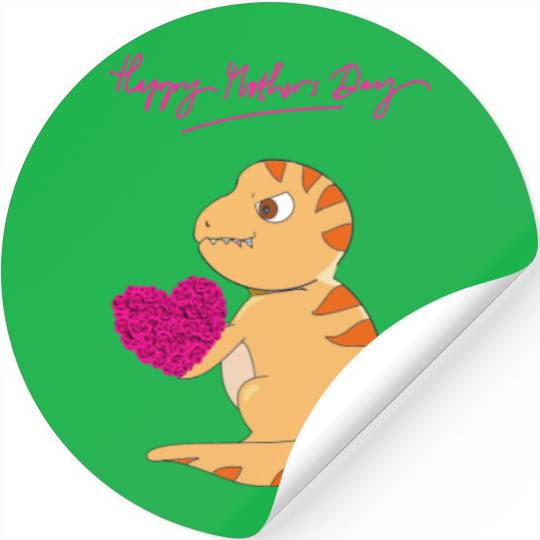 Valentine's day, dinosaur valentine pink heart Stickers