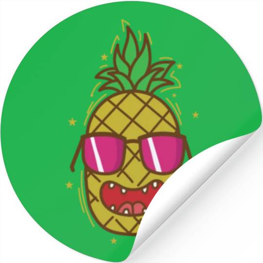 cool Pineapple tropical sweet Fruit Stickers
