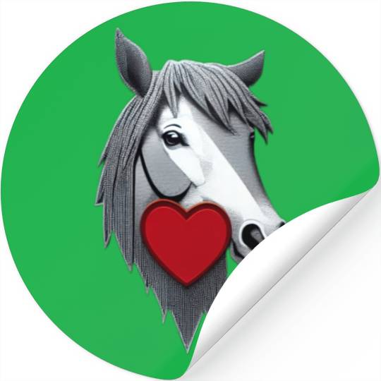 Horse with a heart Stickers
