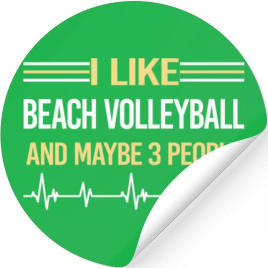 3 People Beach Volleyball funny Stickers