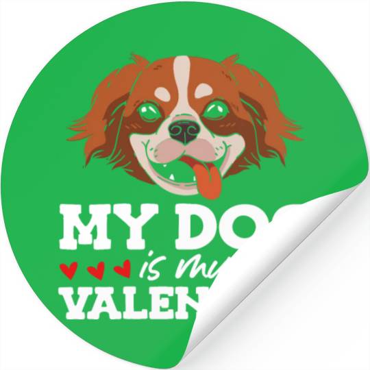 My Dog Is My Valentine Date Cute Doggy Stickers