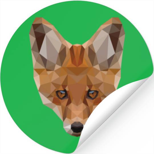 Fox | Polygon Fox Head | Low Poly Fox Forest Stickers