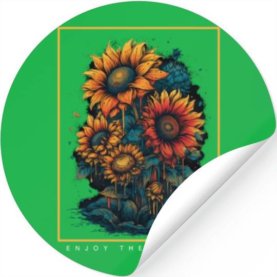 Psychedelic Sunflowers Garden Nature Lover Stickers