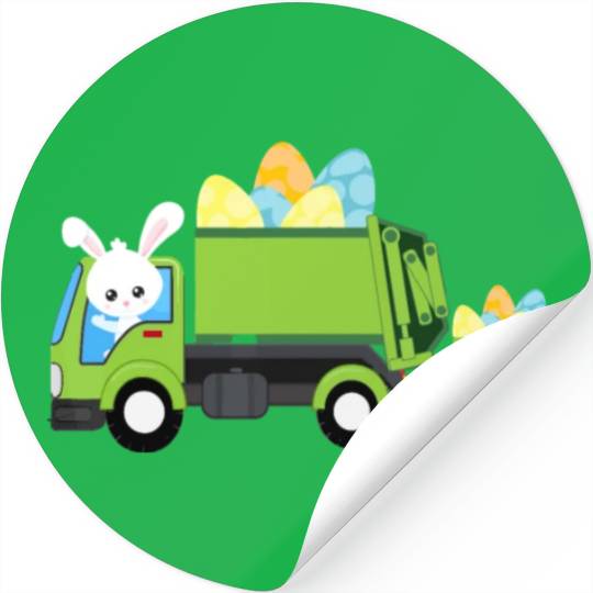 Garbage Truck Easter Bunny Egg Hunt Toddler Kids B Stickers