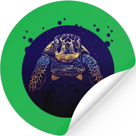 Sea Life - Colorful Sea Turtle Stickers