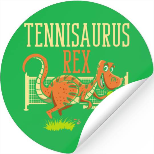 Tennisaurus Rex Dinosaur Player Racket Sports Stickers