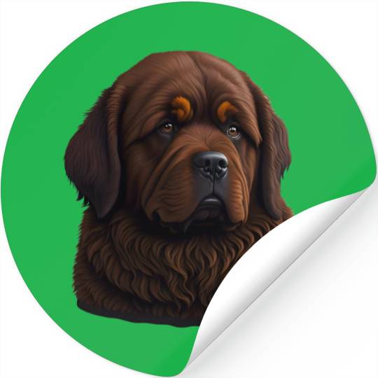 Brown Newfie Stickers