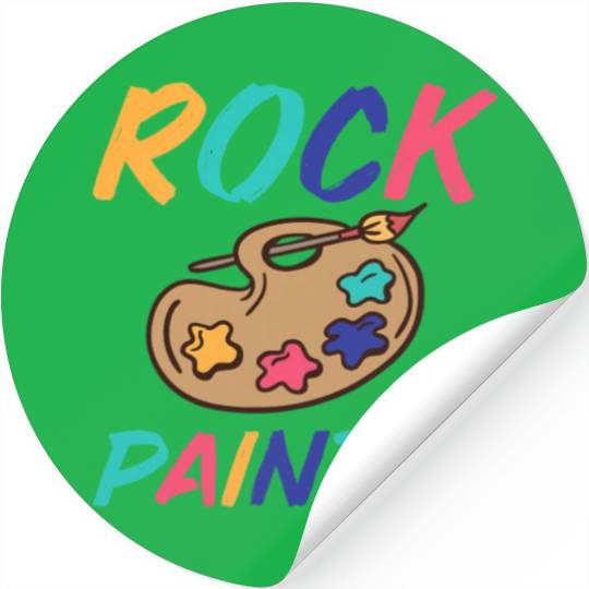 Great Rock Painter Outfit Rock Painting Lovers Stickers