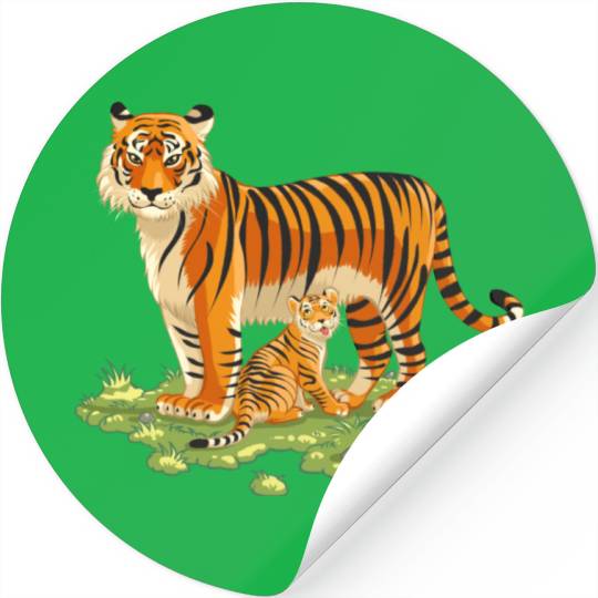 Mother And Son Tiger Stickers