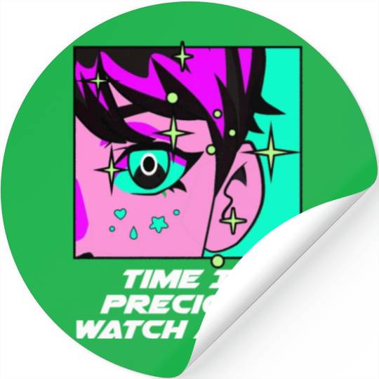 Time Is Precious Watch Anime Kawaii Japanese Cute Stickers