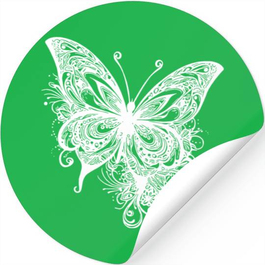 Pretty Vintage Butterfly Tattoo Line Style Stickers