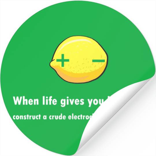Electrochemical Battery Lemon Chemist Teacher Stickers