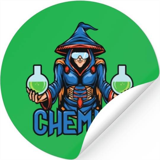 Funny science chemist elements chemists wizard Stickers