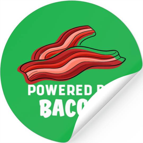 Funny Saying Powered By Bacon Pig Farmer Humorous Stickers