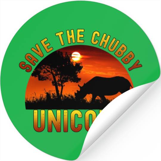 Funny Rhino Chibby Unicorns Save The Chubby Stickers
