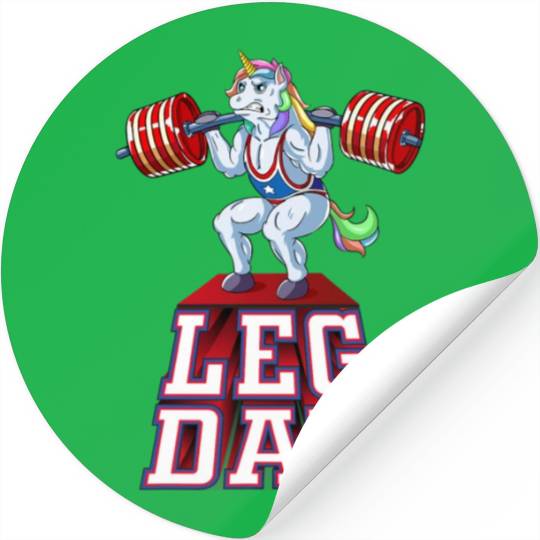 Leg Day unicorn Weight Lifting Squat Gym Training Stickers