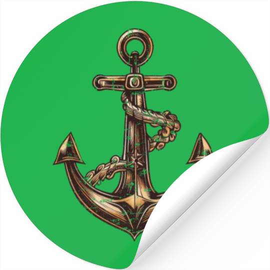 Anchor, Brown ,Sailing ,Sailboat ,Motor Boat, Stickers