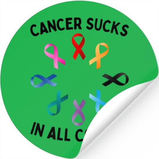 Cancer Sucks In All Colors Cancer Awareness Ribbon Stickers