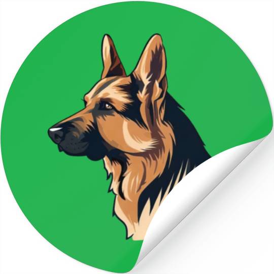 GERMAN SHEPHERD ART PETS PUPPY DOG ANIMALS DRAWING Stickers