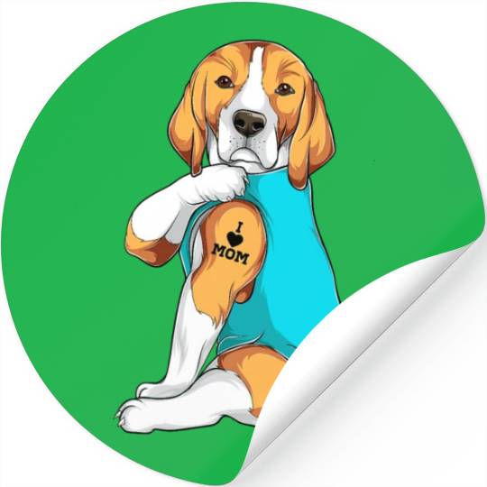 Beagle I Love Mom Apparel Dog Mom Gifts Womens T Stickers