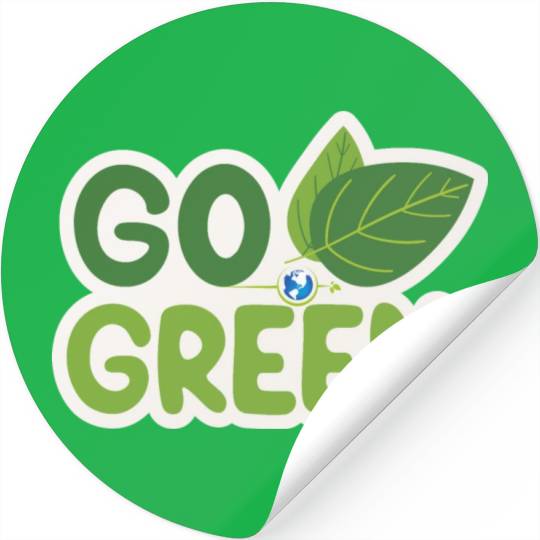 Go Green Earth Day design . Stickers